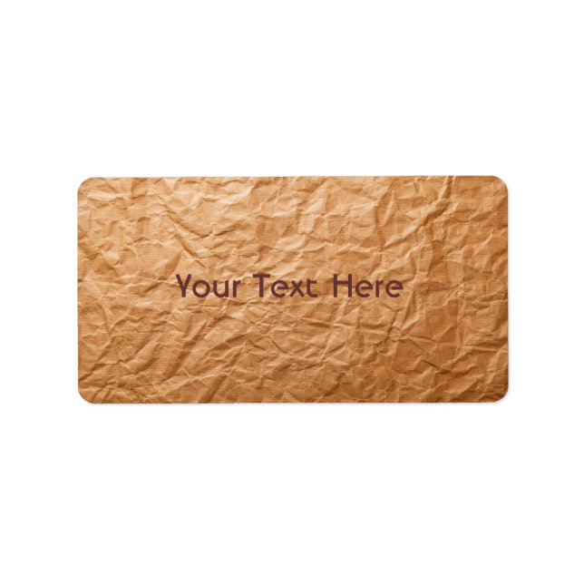 Beige Crumpled Paper Label (Front)