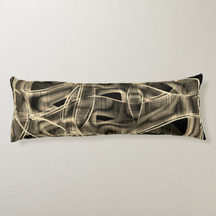 Beige curved ribbons, contrasted relief lines body cushion
