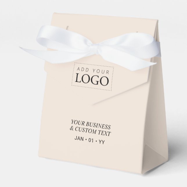 Beige Custom Business Logo Packaging Favour Box (Front Side)