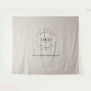 Beige Customisable backdrop Company Logo website  Tapestry