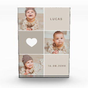 Beige Cute Baby Photo Collage Photo Block