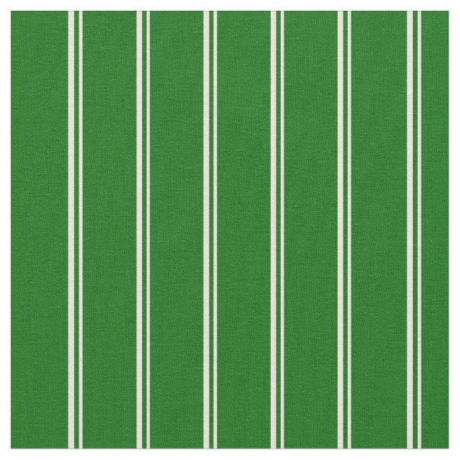 Beige & Dark Green Coloured Lines/Stripes Pattern Fabric (Close Up)