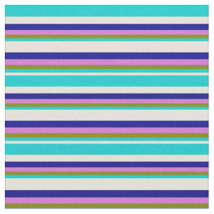 Beige, Dark Turquoise, Green, Orchid & Dark Blue Fabric