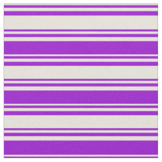 Beige & Dark Violet Coloured Stripes Fabric