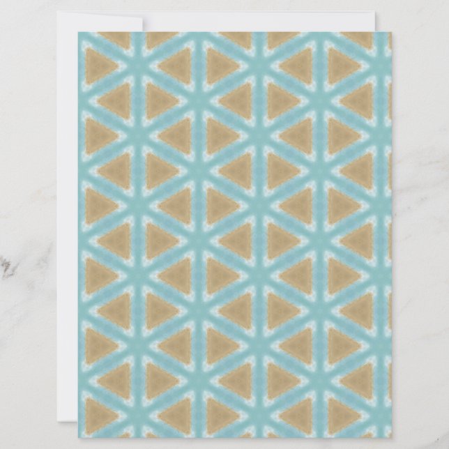 Beige diamonds on Blue watercolor scrapbook paper (Front)