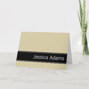 Beige Diamonds Pattern Personalised Note Card