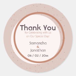 Beige Dots and Circles Wedding Sticker