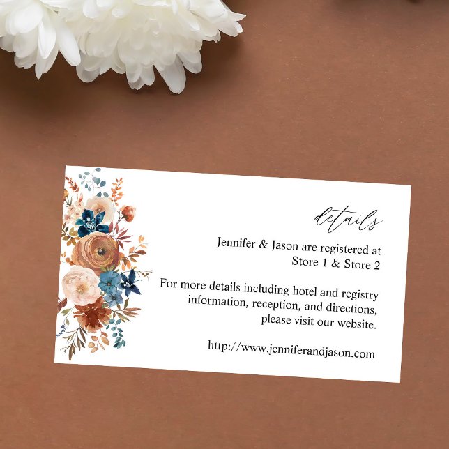 Beige & Dusty Blue Floral Enclosure Card (Creator Uploaded)