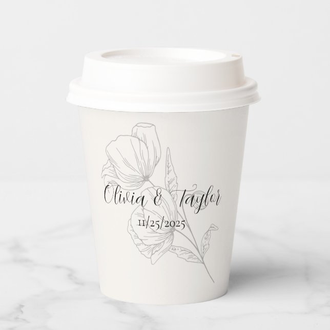 Beige Elegance Paper Cups (Front)
