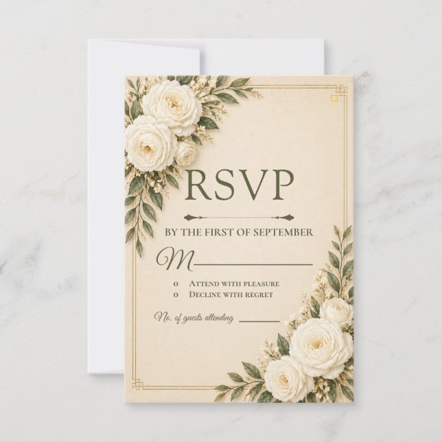 Beige Elegance RSVP Card (Front)