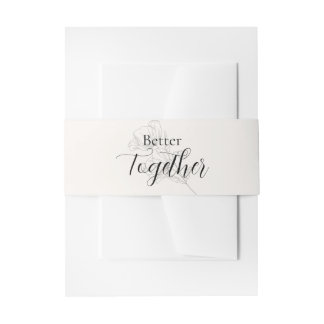Beige Elegance Wedding Invitation Belly Band