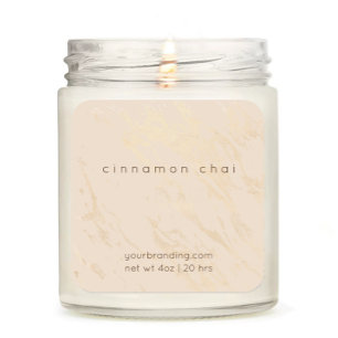 Beige Elegant Candle Cosmetic Sticker Label