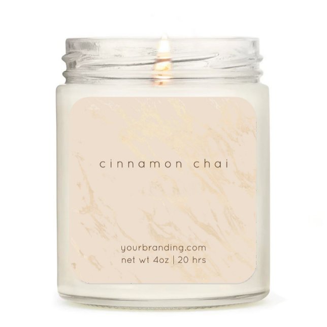 Beige Elegant Candle Cosmetic Sticker Label (Creator Uploaded)