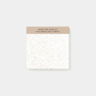 Beige Elegant From The Desk Of Name Monogram  Post-it Notes