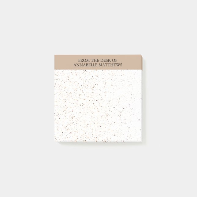 Beige Elegant From The Desk Of Name Monogram  Post-it Notes (Front)