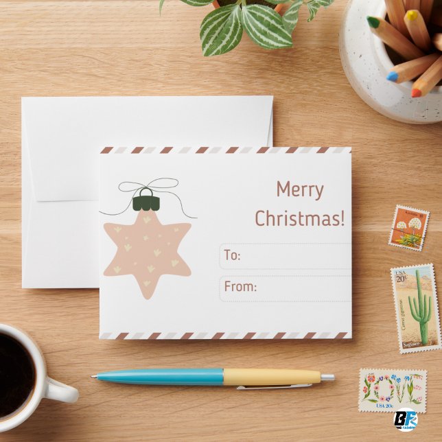 Beige Elegant Merry Christmas  Envelope (Creator Uploaded)