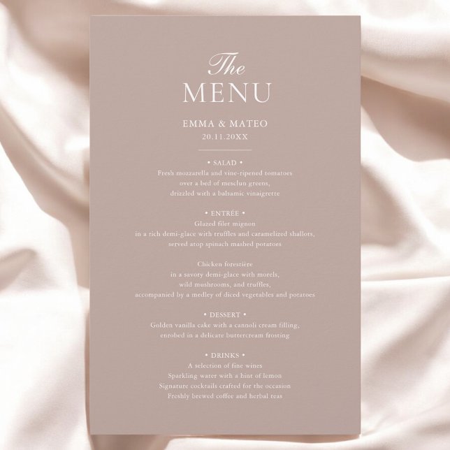 Beige Elegant Minimalist Wedding Menu (Creator Uploaded)