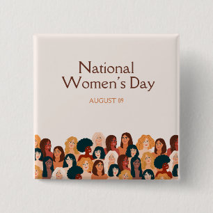 Beige Elegant National Women’s Day 15 Cm Square Badge