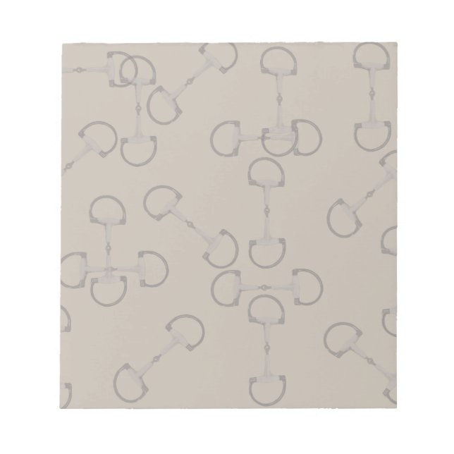 Beige Equestrian Horse Bits Notepad (Front)