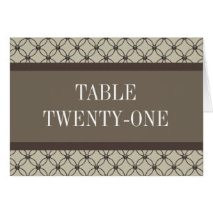 Beige Fancy Lattice Table Number Card