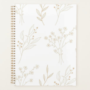 Beige Floral Boho Wedding Planner