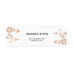 Beige Floral Return Address Label