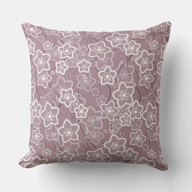 beige floral rustic fashion pattern retro cushion (Front)