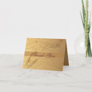 Beige Floral Thank You Card