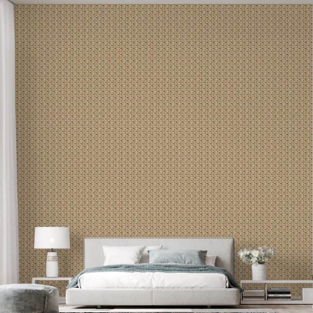 beige flower wallpaper (Bedroom)
