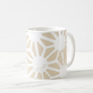 Beige geometric pattern coffee mug