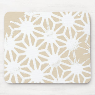 Beige geometric pattern mouse pad
