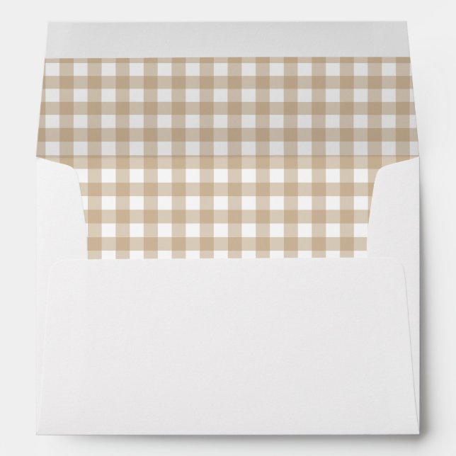 Beige Gingham Plaid Envelope (Back (Bottom))