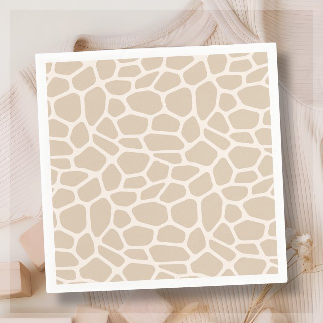 Beige Giraffe Animal Print  Napkin (Creator Uploaded)
