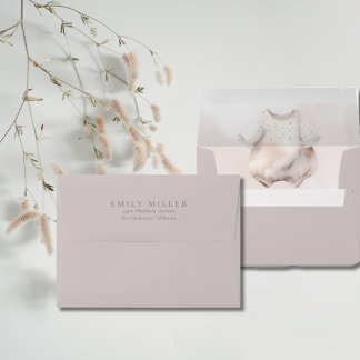 Beige Girl Baby Shower Envelope