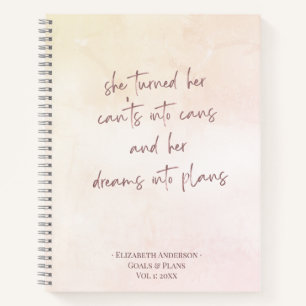 Beige Goals & Plans Name Journal Notebook