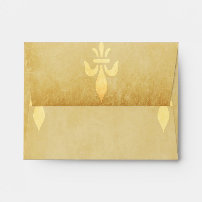 Beige gold de luxe French style fleur de lis Envelope (Back (Top Flap))