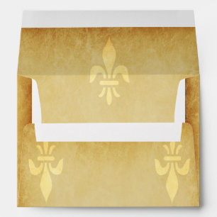 Beige gold de luxe French style fleur de lis Envelopes