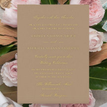Beige Gold Formal Calligraphy Elegant Wedding
