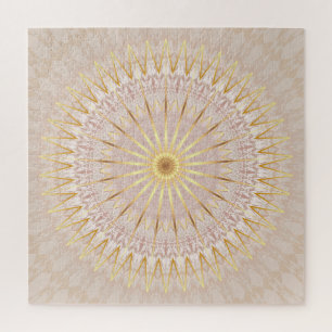 Beige Gold Mandala Jigsaw Puzzle