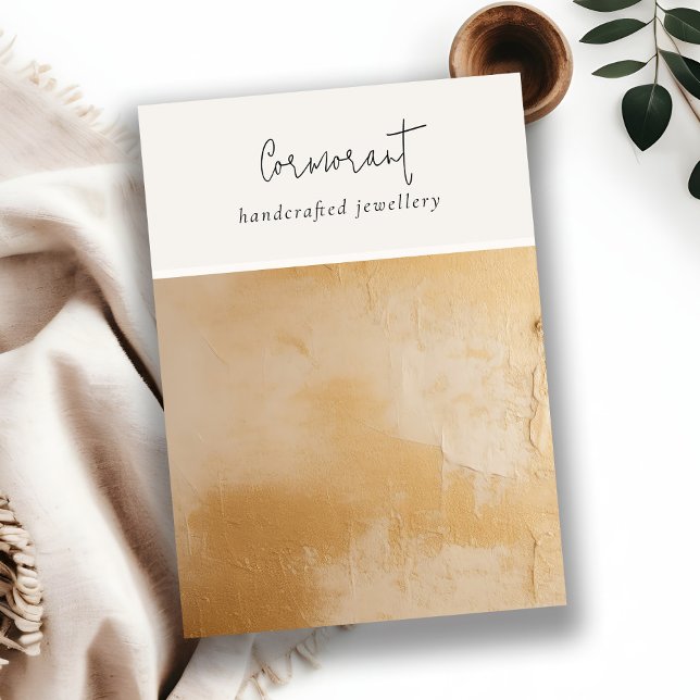 Beige Gold Oil Paint Texture Blank Jewellery Displ Business Card (Creator Uploaded)