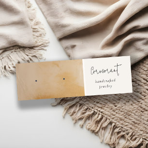 Beige Gold Oil Paint Texture Earring Stud Holder Mini Business Card