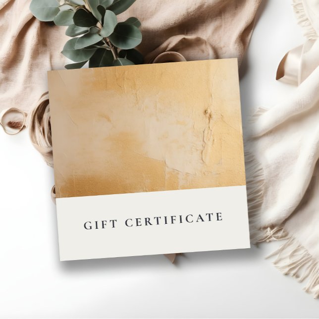 Beige Gold Oil Paint Texture Gift Certificate (Creator Uploaded)