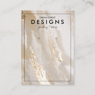 Beige Gold Trendy Earring Display Card