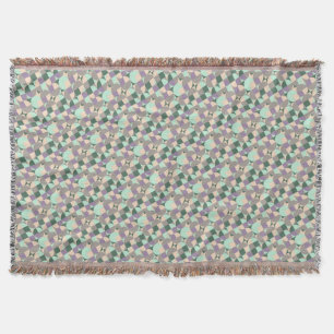 Beige green abstract circle pattern Throw Blanket