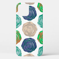 Beige, green and violet floral seamless pattern.