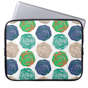 Beige, green and violet floral seamless pattern. laptop sleeve
