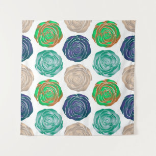 Beige,  green and violet floral seamless pattern.  tapestry