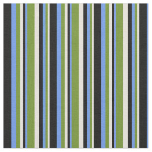Beige, Green, Cornflower Blue, and Black Colored Fabric