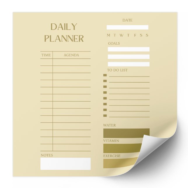 Beige & Green Daily Planner To-Do List  Notepad (Creator Uploaded)