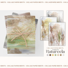 Beige Green Gray Abstract Collage